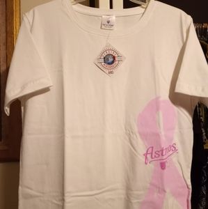 NWT Houston Astros Women's Breast Cancer Awareness T-Shirt